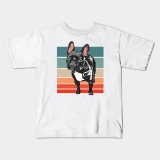 Vintage Black French Bulldog // Frenchie Dog Lover Kids T-Shirt